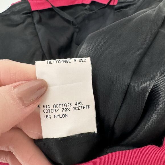 Vintage Scott McClintock Women Dress 6 Pink Velvet Taffeta Midi Off Shoulder 80s - Picture 14 of 14